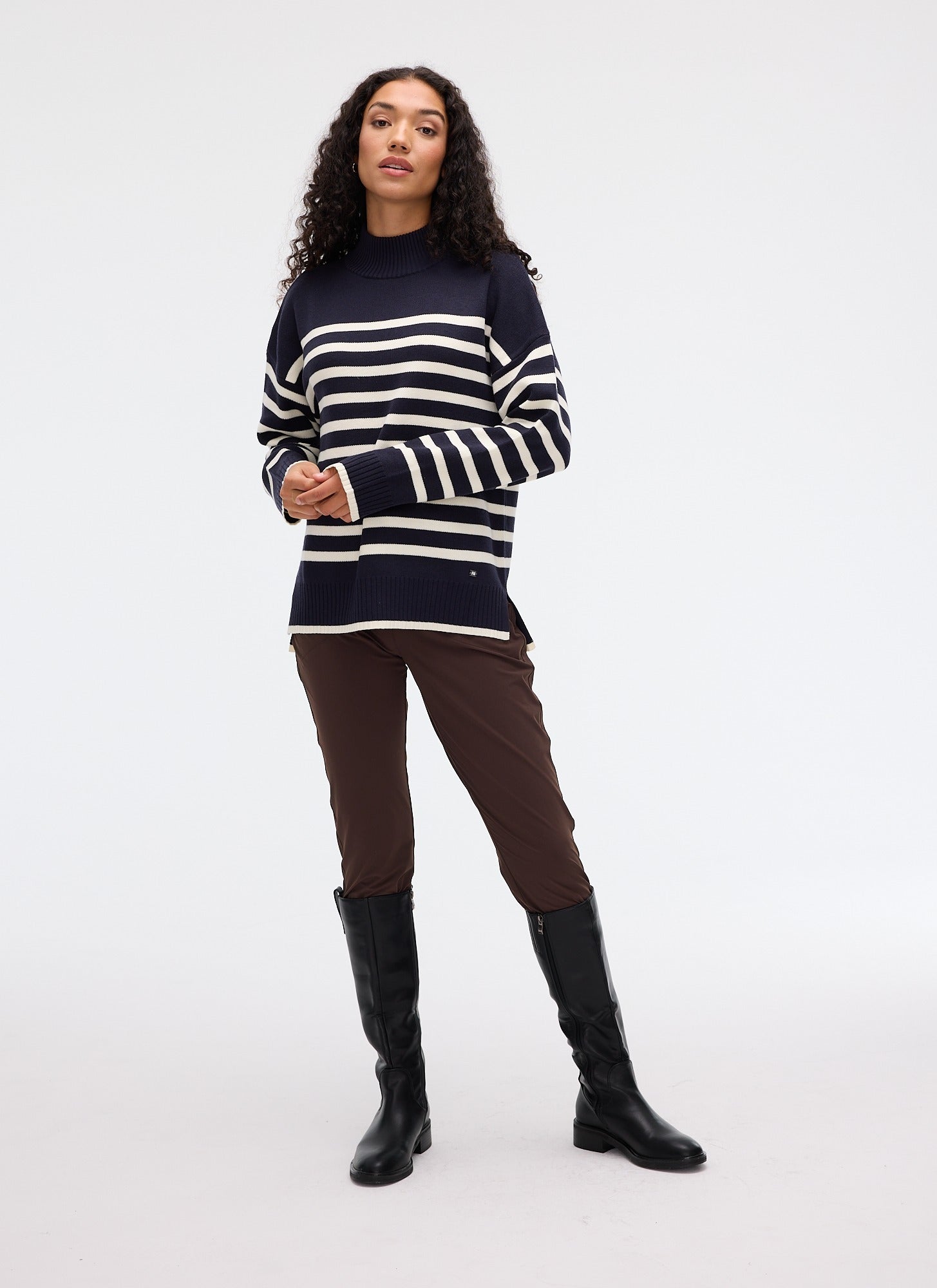 HALEY Long Mock-Neck Sweater