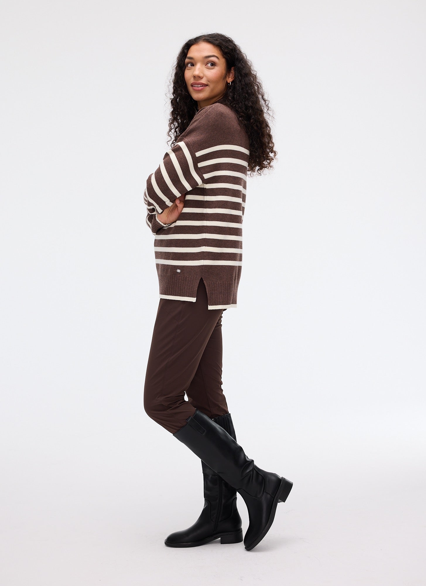 HALEY Long Mock-Neck Sweater