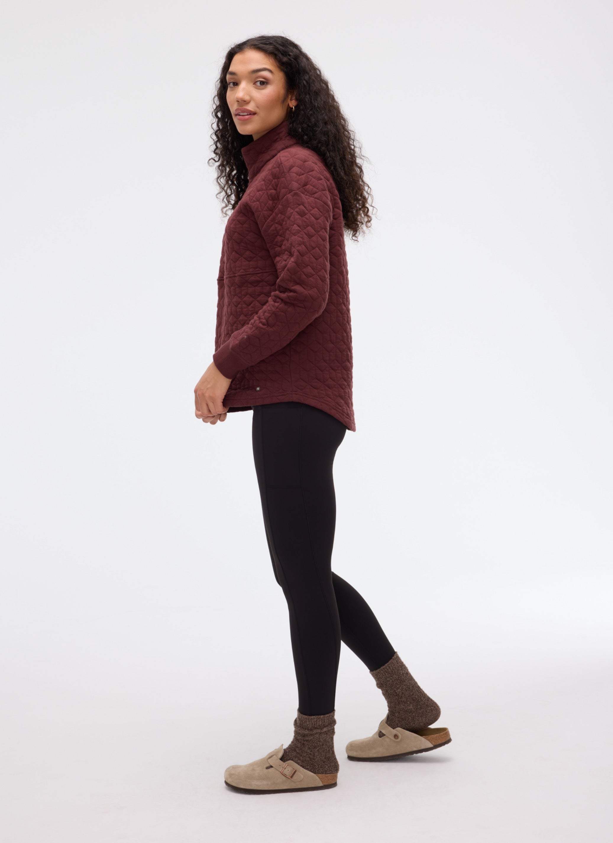 Chandail long matelassé demi-zip FREYA