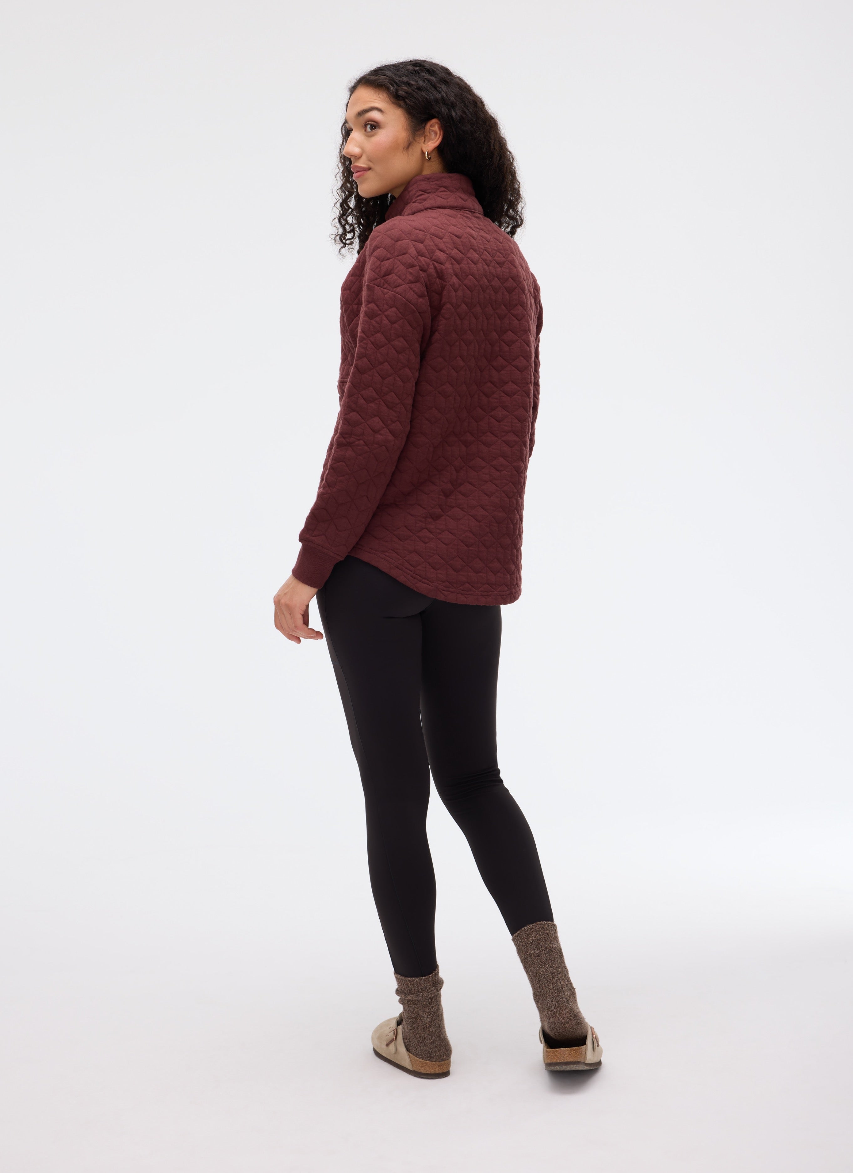 Chandail long matelassé demi-zip FREYA
