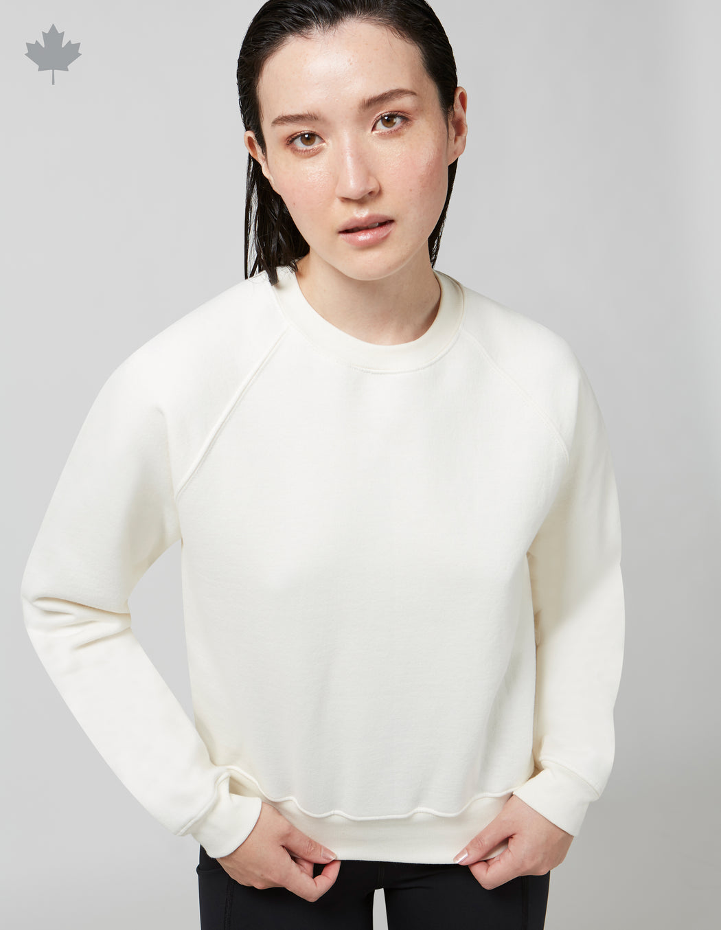 Women's Solid CROP Sweatshirt - Made in Canada